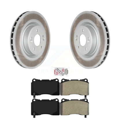 Rotors de frein à disque à revêtement avant et Kit de plaquettes semi-métalliques pour Hyundai Genesis Coup