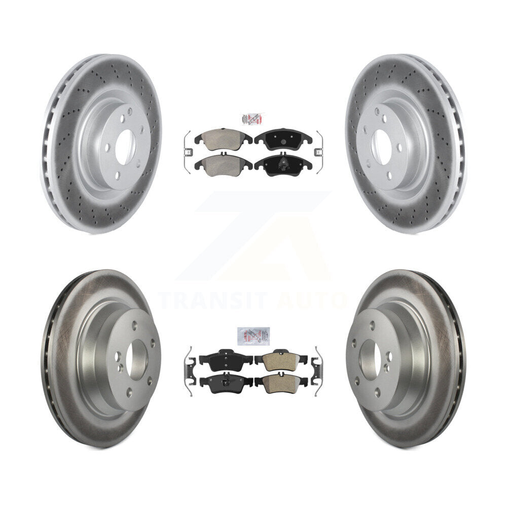 Kit de Rotor de frein à revêtement de plaquettes semi-métalliques avant et arrière, pour Mercedes-Benz E400 Seda