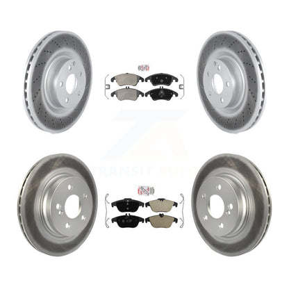 Kit de rotors de frein à disque recouverts de plaquettes semi-métalliques avant et arrière pour Mercedes-Benz E55