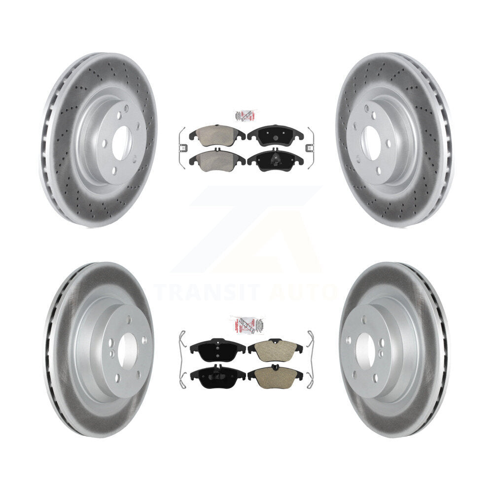 Kit de rotors de frein à disque recouverts de plaquettes semi-métalliques avant et arrière pour Mercedes-Benz E55