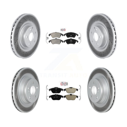 Kit de rotors de frein à disque recouverts de plaquettes semi-métalliques avant et arrière pour Mercedes-Benz E55