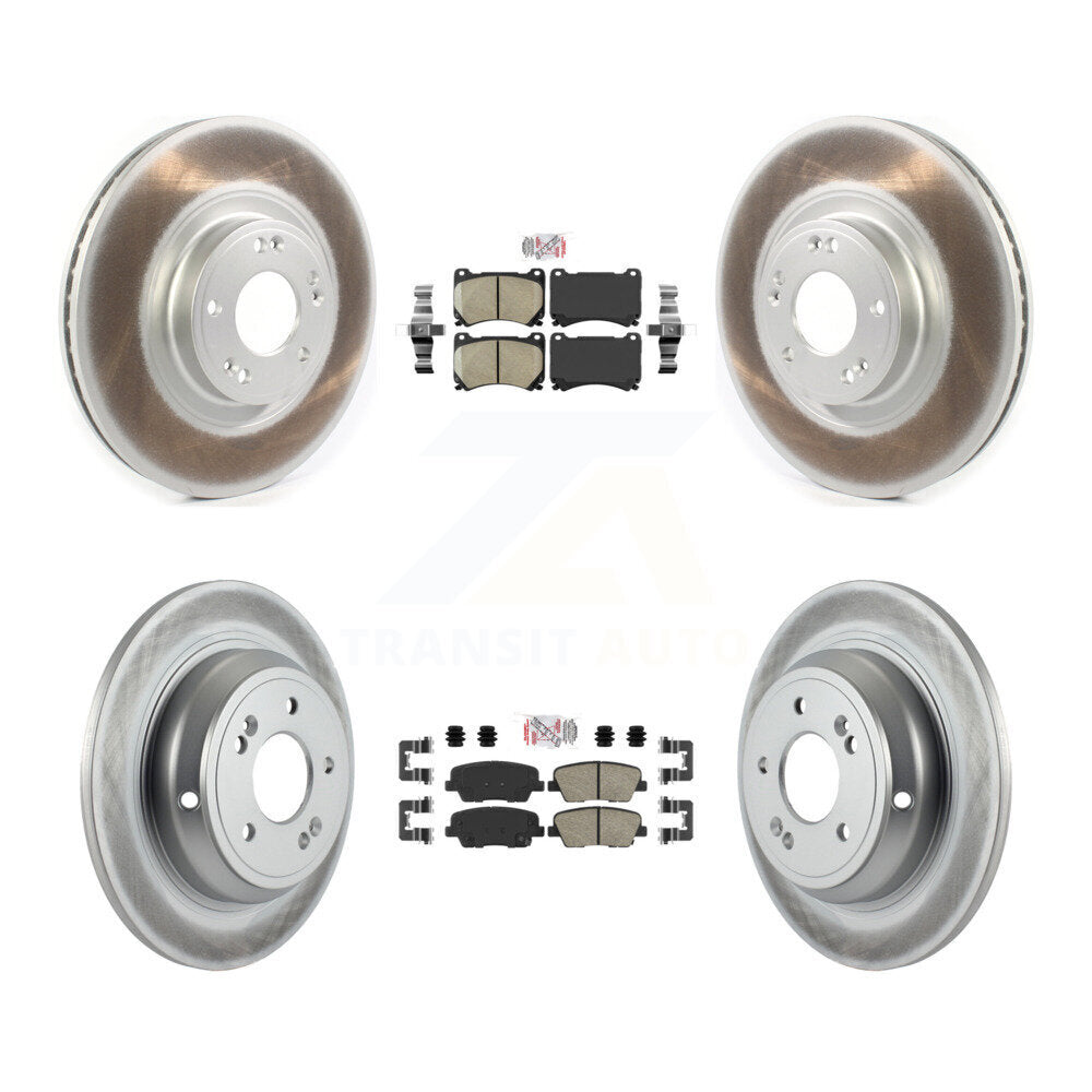 Kit de plaquettes en céramique avant et arrière et disques de frein enduits, pour Hyundai Genesis 4.6