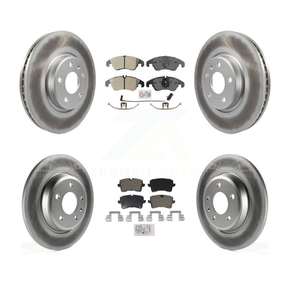 Kit de plaquettes semi-métalliques avant et arrière et de rotors de frein à disque revêtus pour Audi A6