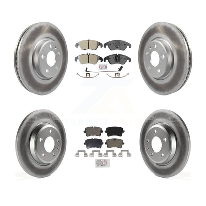 Kit de plaquettes semi-métalliques avant et arrière et de rotors de frein à disque revêtus pour Audi A6