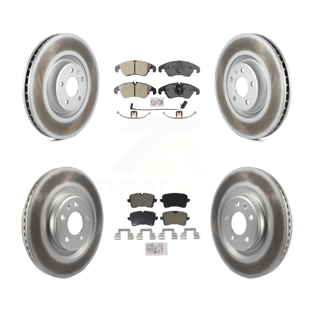 Kit de plaquettes semi-métalliques avant et arrière et de rotors de frein à disque revêtus pour Audi A6