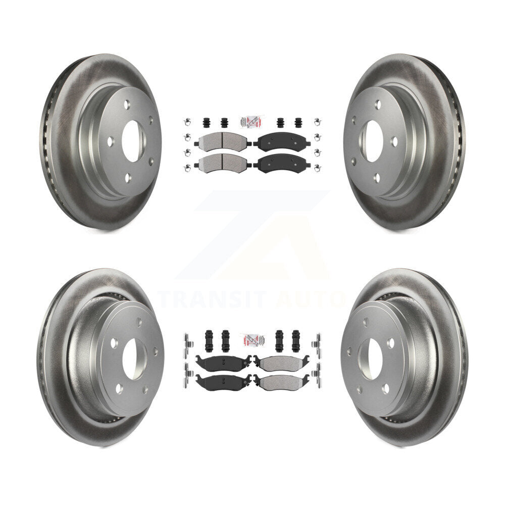 Kit de plaquettes semi-métalliques avant et arrière et Rotor de frein revêtu pour Ram 1500 Classic Dodge
