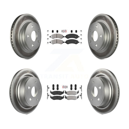 Kit de plaquettes semi-métalliques avant et arrière et Rotor de frein revêtu pour Ram 1500 Classic Dodge