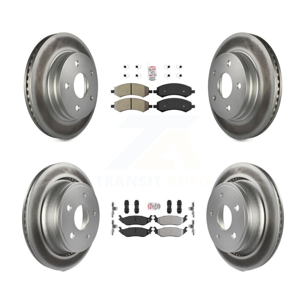 Kit de plaquettes semi-métalliques avant et arrière et Rotor de frein revêtu pour Ram 1500 Classic Dodge
