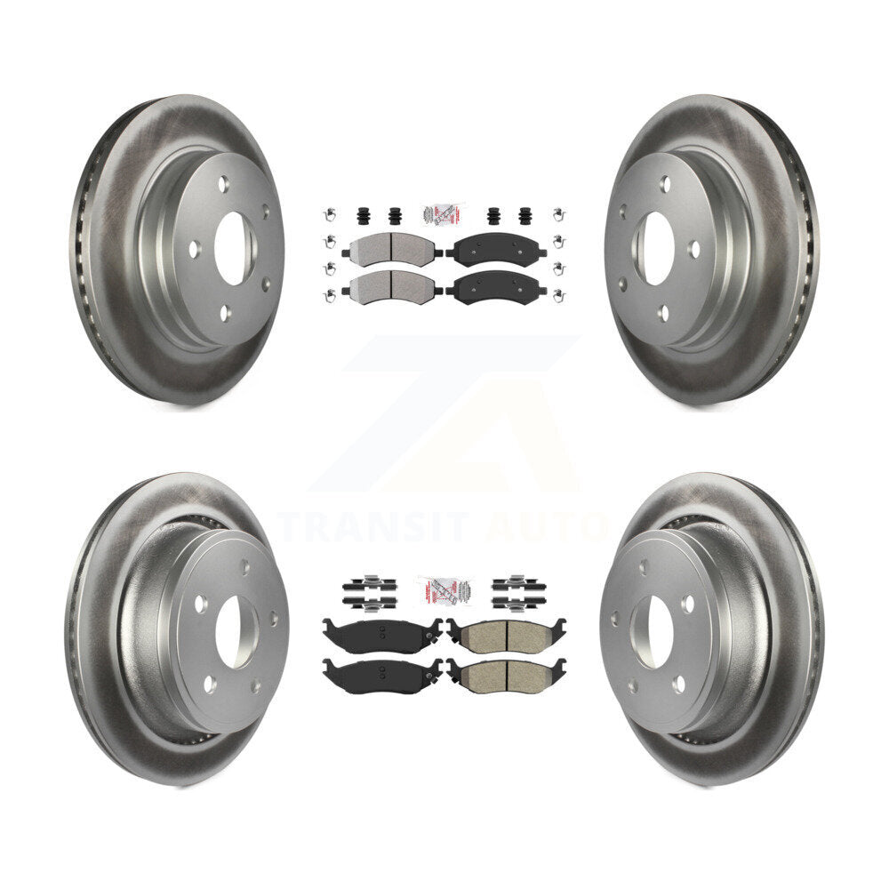 Kit de plaquettes semi-métalliques avant et arrière et Rotor de frein revêtu pour Ram 1500 Classic Dodge