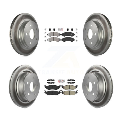 Kit de plaquettes semi-métalliques avant et arrière et Rotor de frein revêtu pour Ram 1500 Classic Dodge