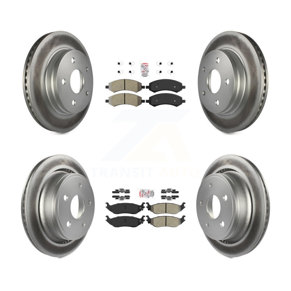 Kit de plaquettes semi-métalliques avant et arrière et Rotor de frein revêtu pour Ram 1500 Classic Dodge