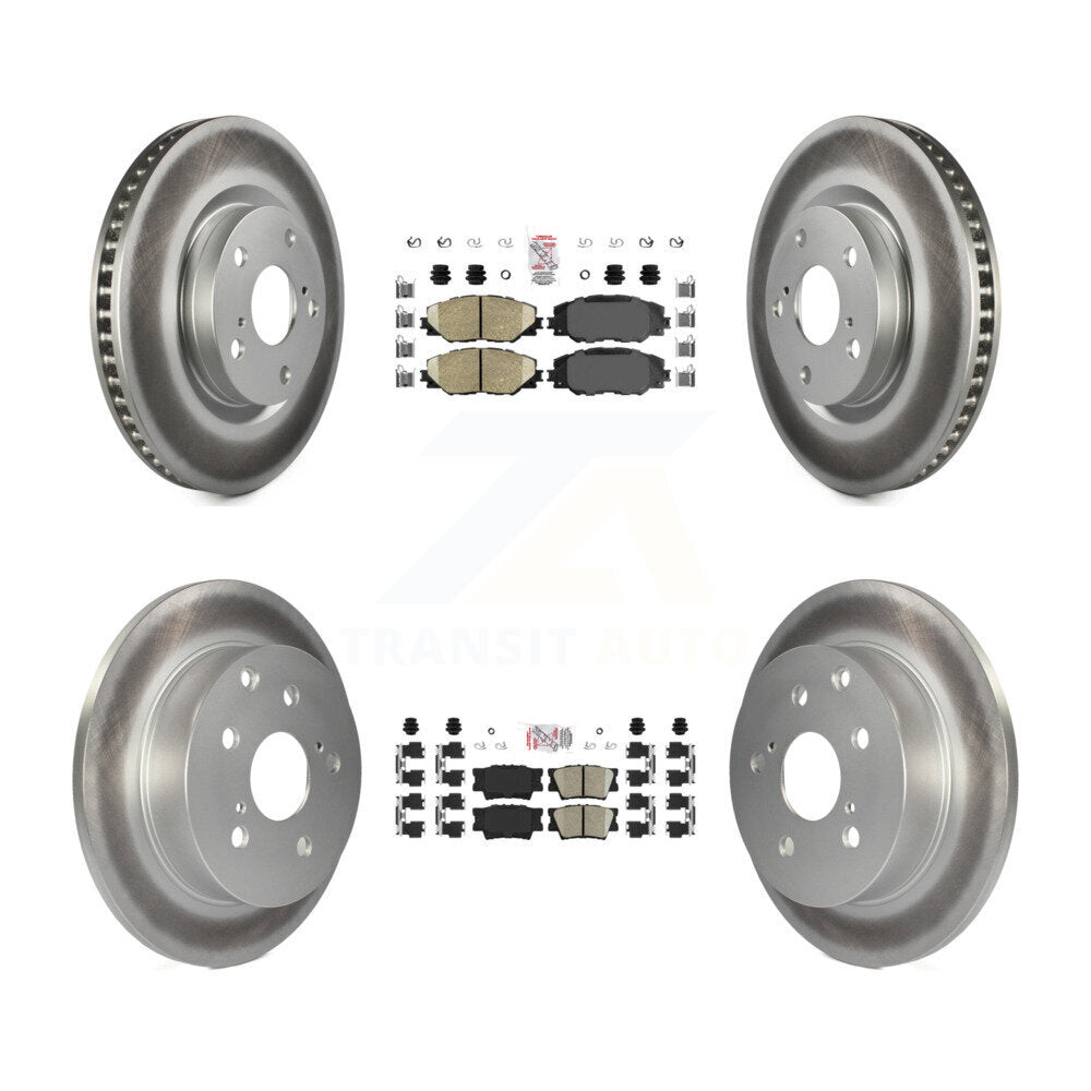 Kit de plaquettes en céramique avant et arrière et de rotors de frein à disque revêtus pour Toyota RAV4