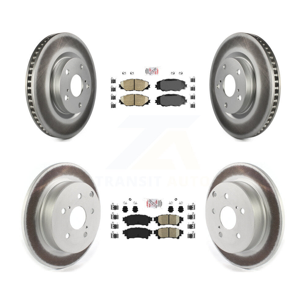 Kit de plaquettes de frein en céramique avant et arrière et disques de frein enduits pour Toyota Mira 2016 – 2020