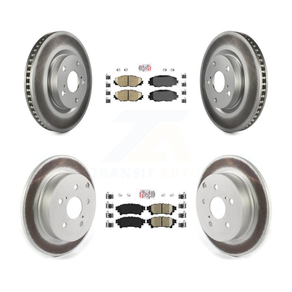 Kit de plaquettes de frein en céramique avant et arrière et disques de frein enduits pour Toyota Mira 2016 – 2020