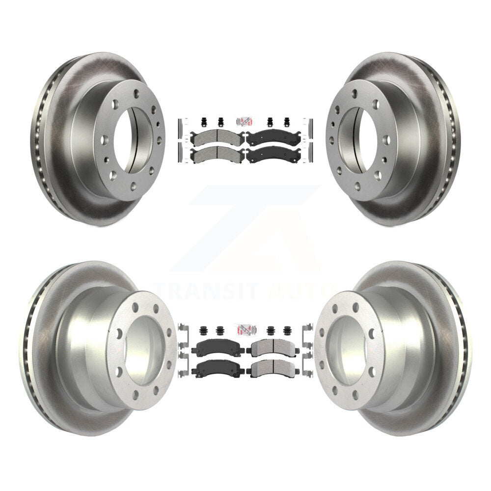 Kit de plaquettes semi-métalliques avant et arrière et Rotor de frein revêtu pour Chevrolet Express 450
