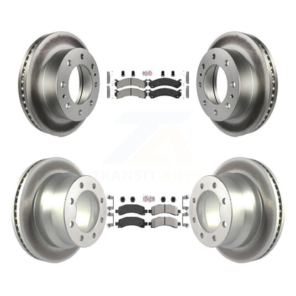 Kit de plaquettes semi-métalliques avant et arrière et Rotor de frein revêtu pour Chevrolet Express 450