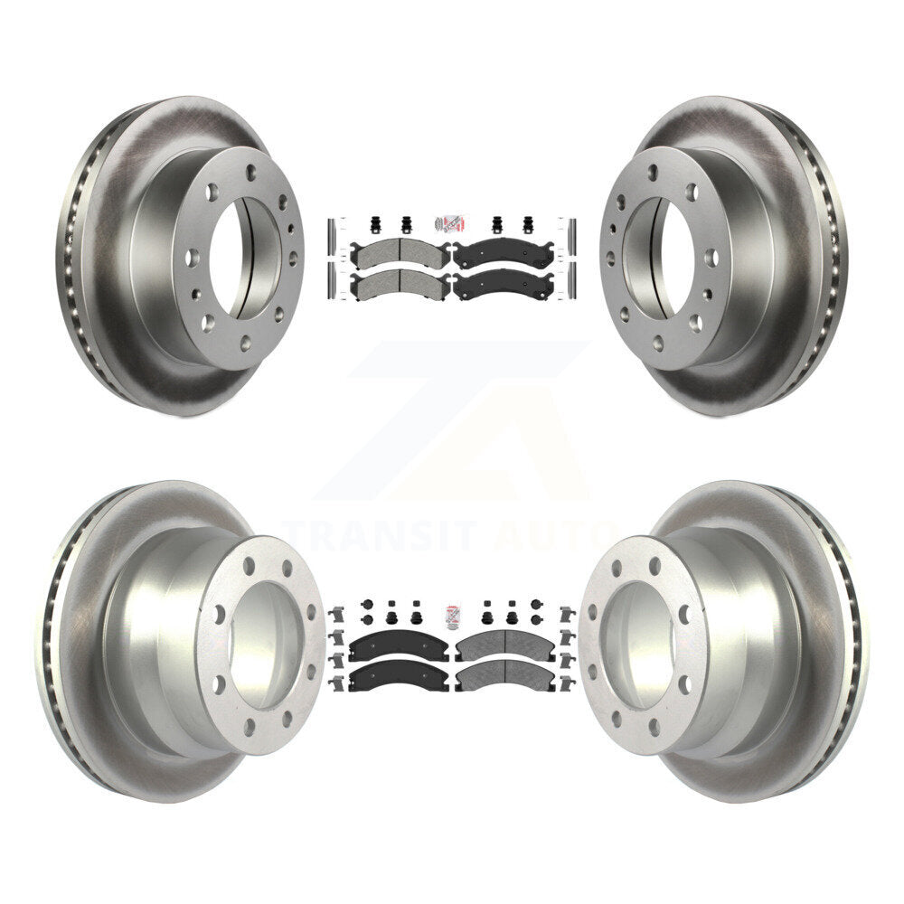 Kit de Rotor de frein à revêtement de plaquette semi-métallique avant et arrière, pour Chevrolet Express 4500 GM