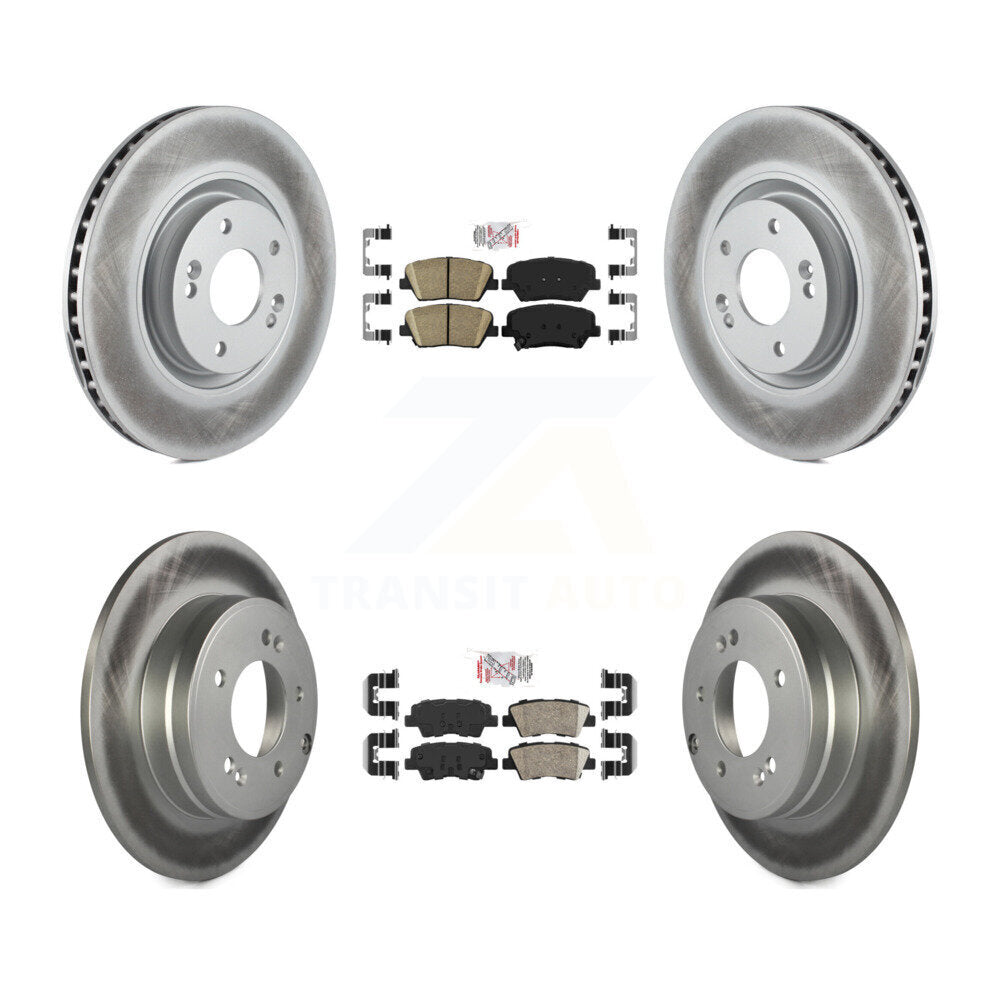 Kit de plaquettes en céramique avant et arrière et de rotors de frein à disque revêtus pour Hyundai Azera