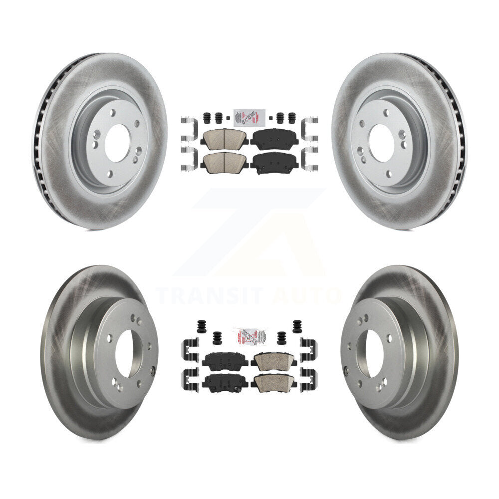 Kit de plaquettes en céramique avant et arrière et de rotors de frein à disque revêtus pour Hyundai Azera