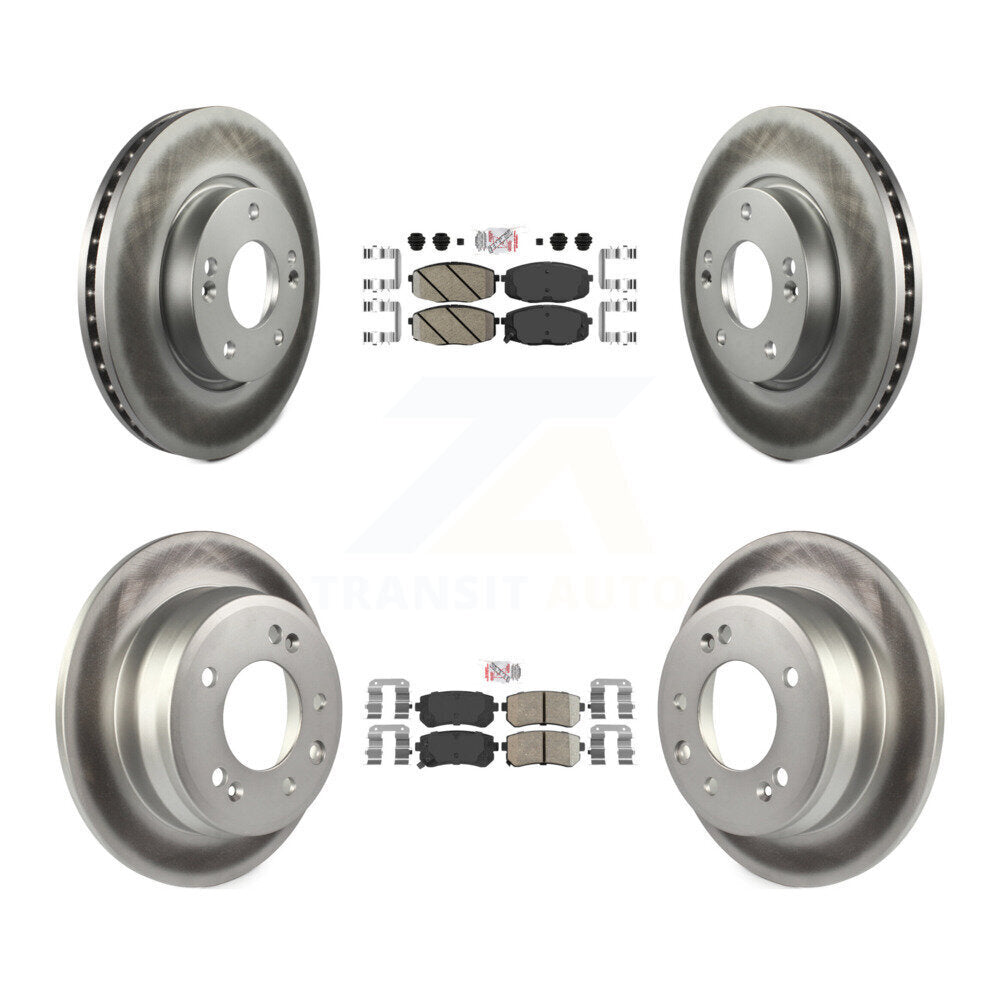 Kit de plaquettes en céramique avant et arrière et de rotors de frein à disque revêtus pour Hyundai Elantra