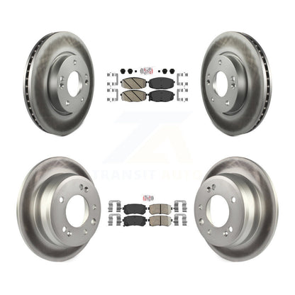 Kit de plaquettes en céramique avant et arrière et de rotors de frein à disque revêtus pour Hyundai Elantra