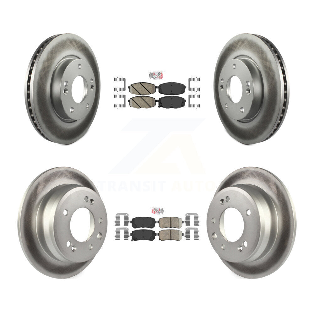 Kit de plaquettes en céramique avant et arrière et de rotors de frein à disque revêtus pour Hyundai Elantra