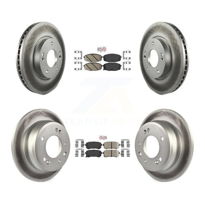 Kit de plaquettes en céramique avant et arrière et de rotors de frein à disque revêtus pour Hyundai Elantra