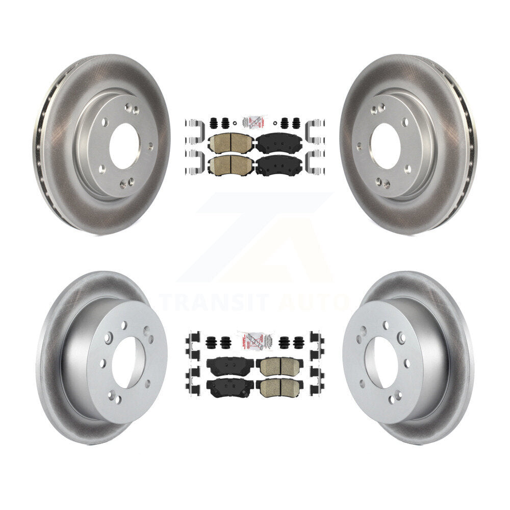 Kit de plaquettes en céramique avant et arrière et de rotors de frein à disque revêtus pour Hyundai Elantra