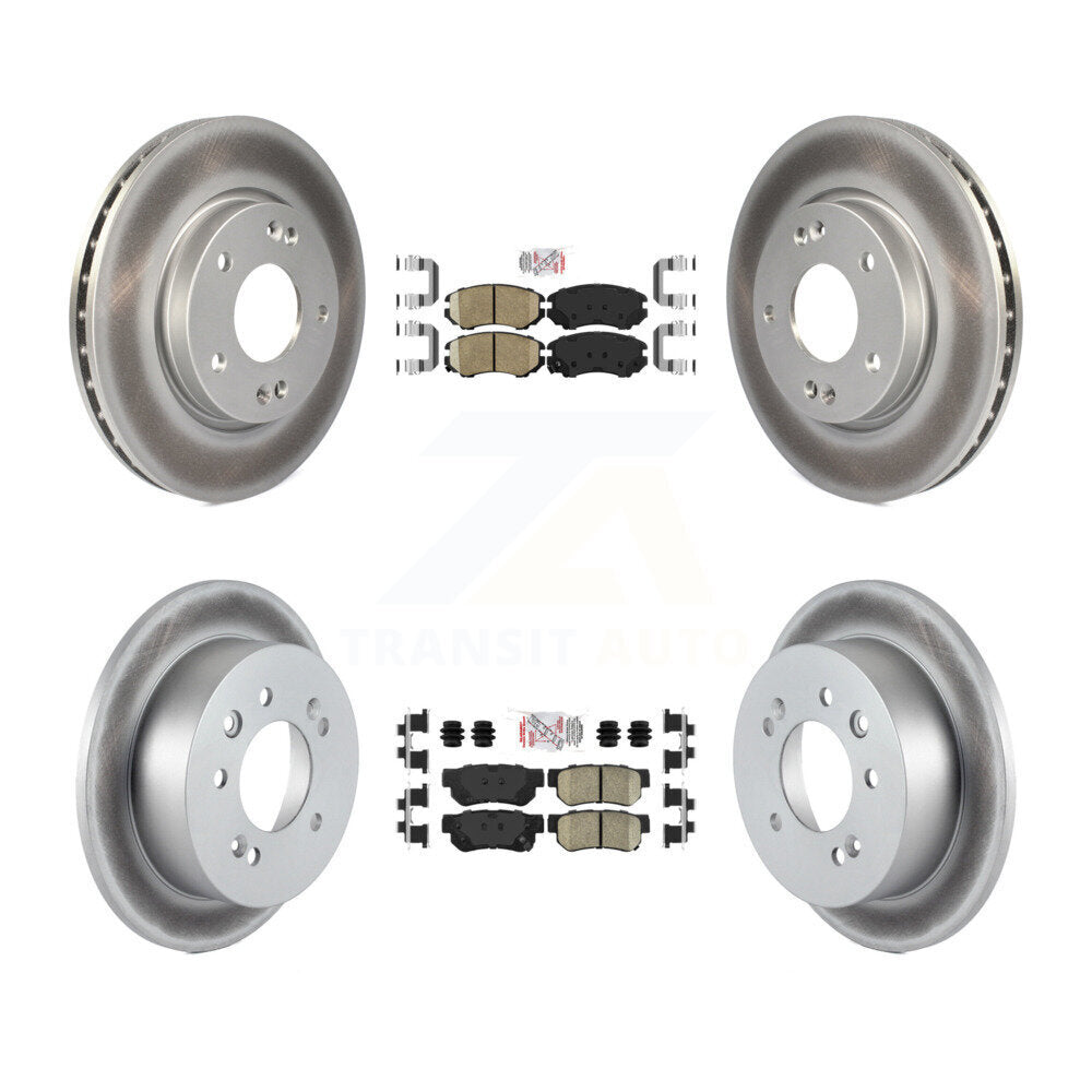 Kit de plaquettes en céramique avant et arrière et de rotors de frein à disque revêtus pour Hyundai Elantra