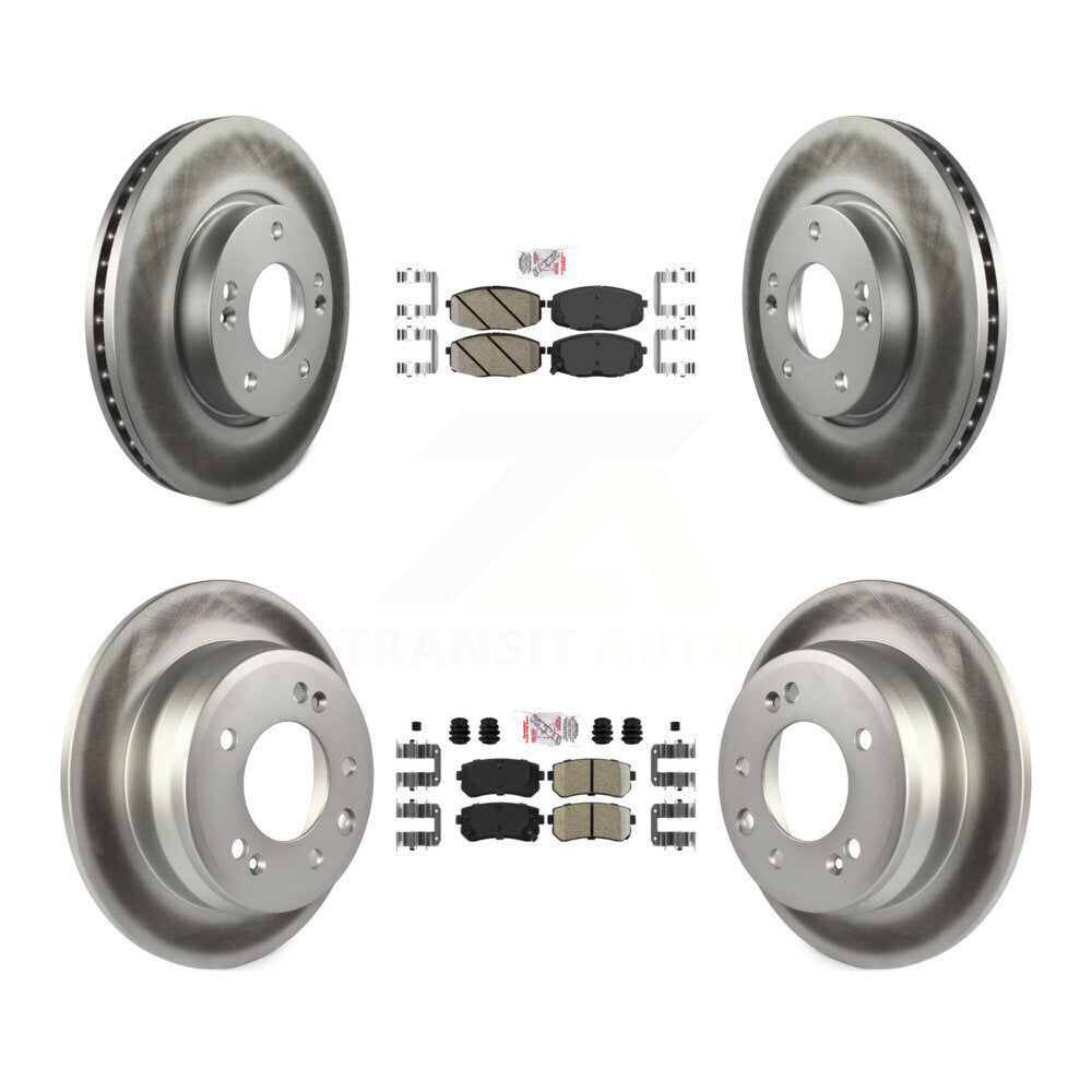 Kit de plaquettes en céramique avant et arrière et de rotors de frein à disque revêtus pour Hyundai Elantra