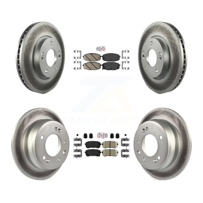 Kit de plaquettes en céramique avant et arrière et de rotors de frein à disque revêtus pour Hyundai Elantra