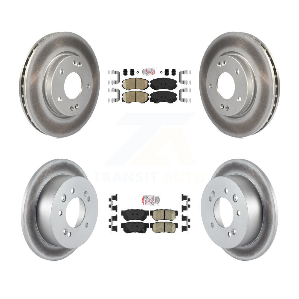 Kit de plaquettes en céramique avant et arrière et de rotors de frein à disque revêtus pour Hyundai Elantra