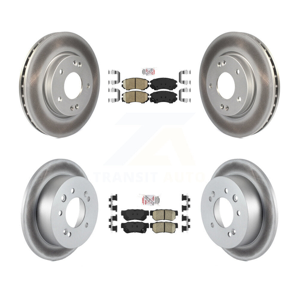 Kit de plaquettes en céramique avant et arrière et de rotors de frein à disque revêtus pour Hyundai Elantra