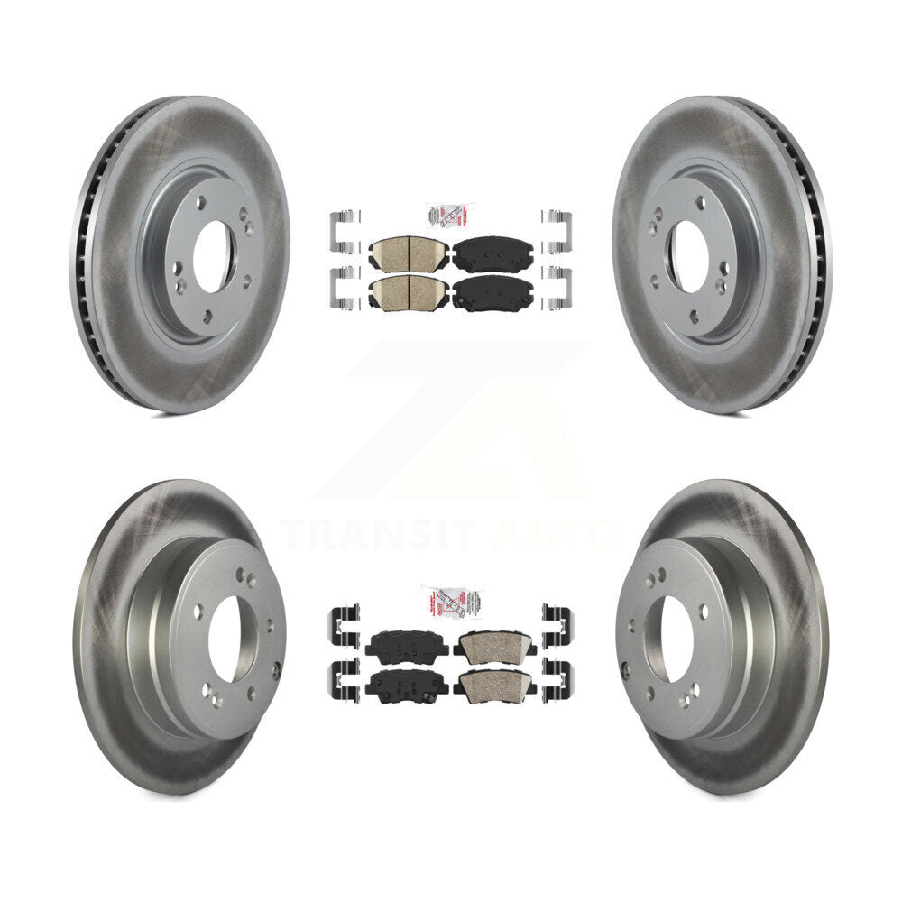 Kit de plaquettes en céramique avant et arrière et de rotors de frein à disque revêtus pour Hyundai Azera