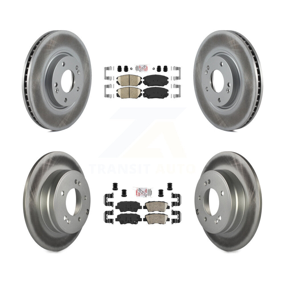 Kit de plaquettes en céramique avant et arrière et de rotors de frein à disque revêtus pour Hyundai Azera