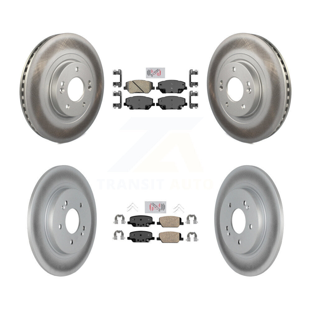 Kit de rotors de frein à disque avec revêtement de coussinets en céramique avant et arrière, pour Hyundai Santa F 2019 – 2020
