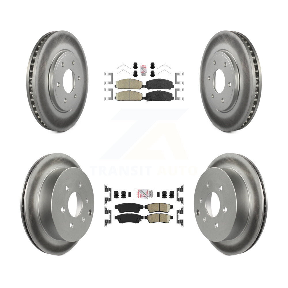 Kit de plaquettes en céramique avant et arrière et de rotors de frein à disque revêtus pour Suzuki Equator