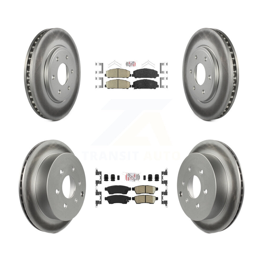Kit de plaquettes en céramique avant et arrière et de rotors de frein à disque revêtus pour Suzuki Equator