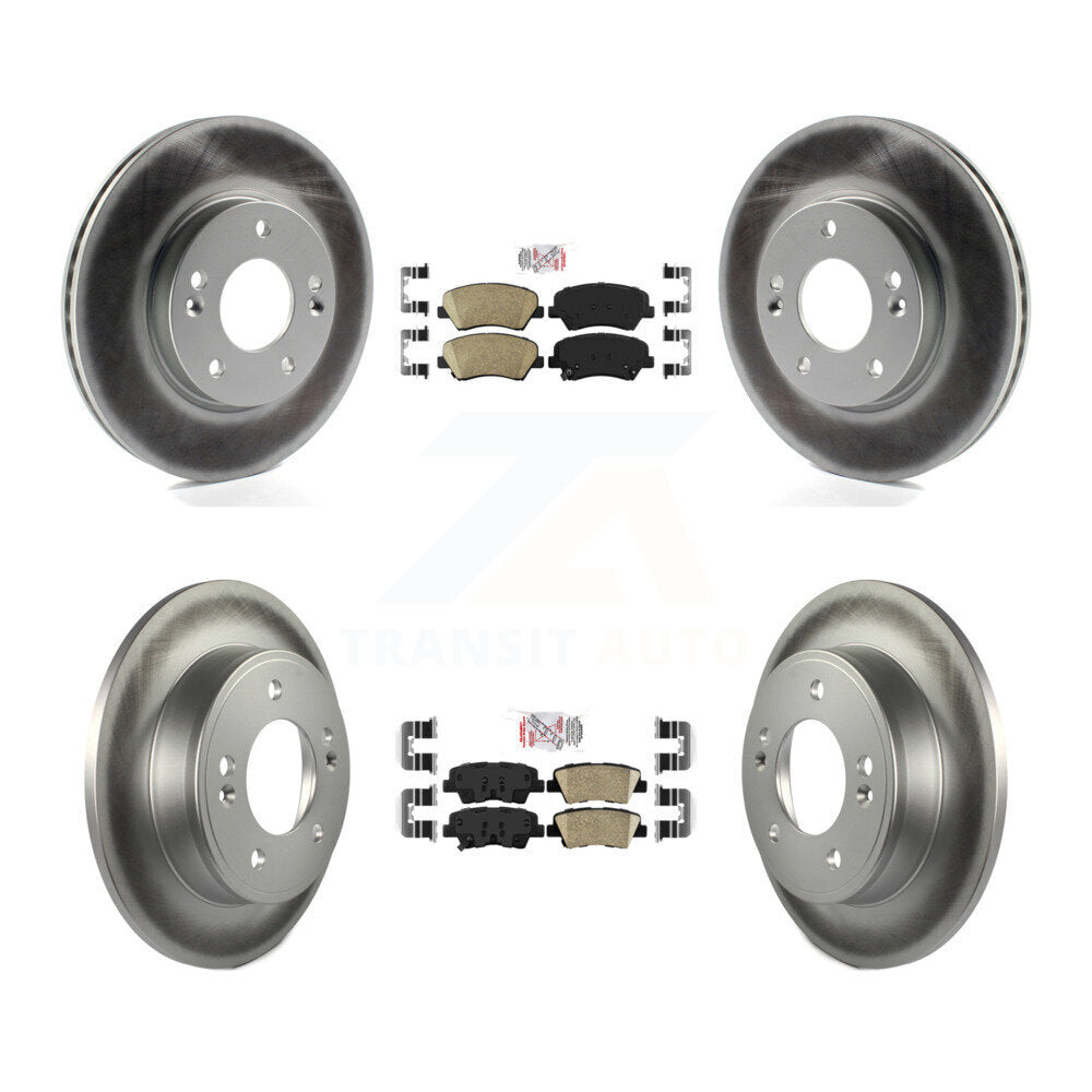 Kit de plaquettes en céramique avant et arrière et Rotor de frein revêtu, pour Hyundai Elantra GT Kia Fort