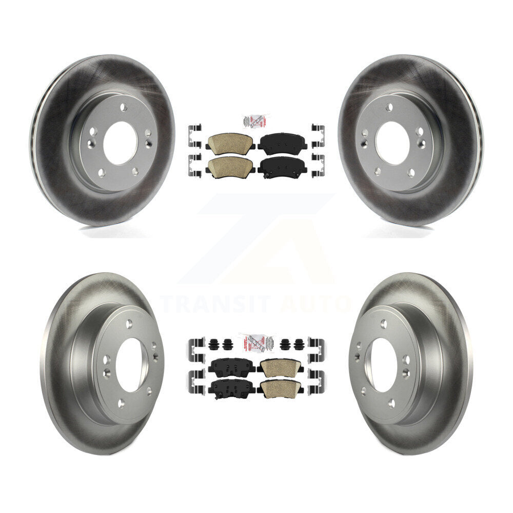 Kit de plaquettes en céramique avant et arrière et Rotor de frein revêtu, pour Hyundai Elantra GT Kia Fort