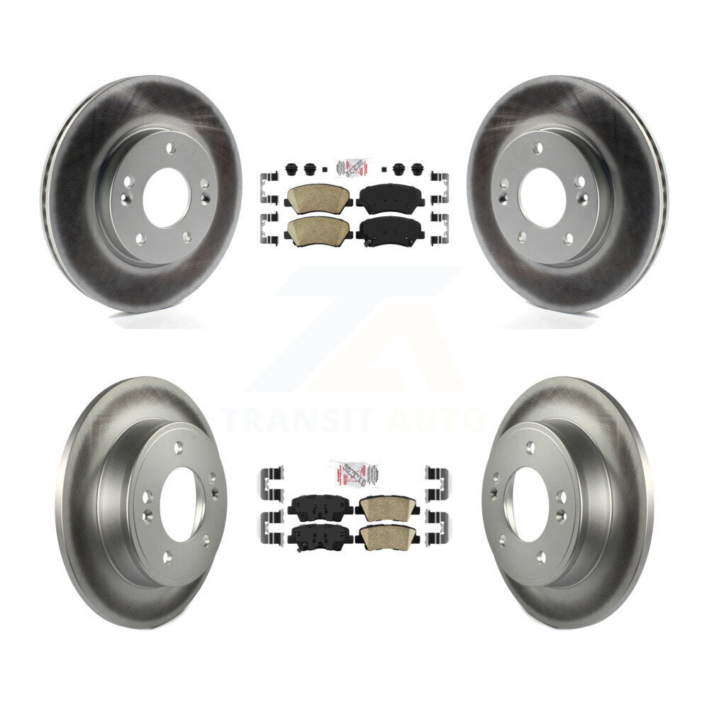 Kit de plaquettes en céramique avant et arrière et Rotor de frein revêtu, pour Hyundai Elantra GT Kia Fort