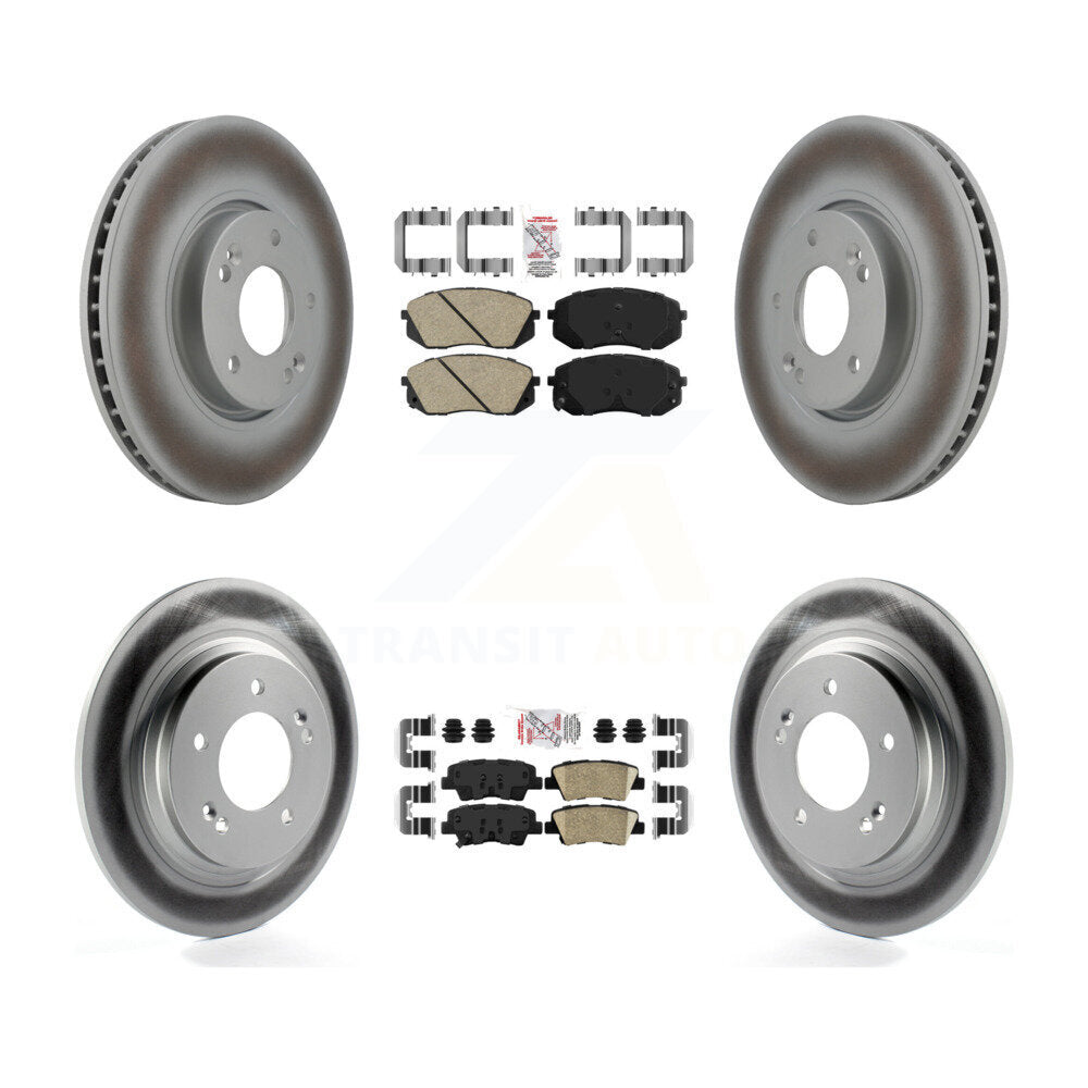 Kit de plaquettes en céramique avant et arrière et de rotors de frein à disque revêtus pour Kia Soul EV