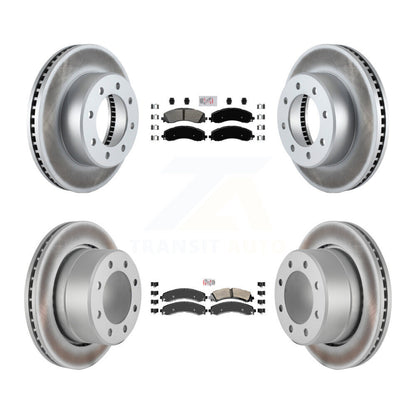 Kit de plaquettes semi-métalliques avant et arrière et de rotors de frein à disque revêtus pour Ram 3500