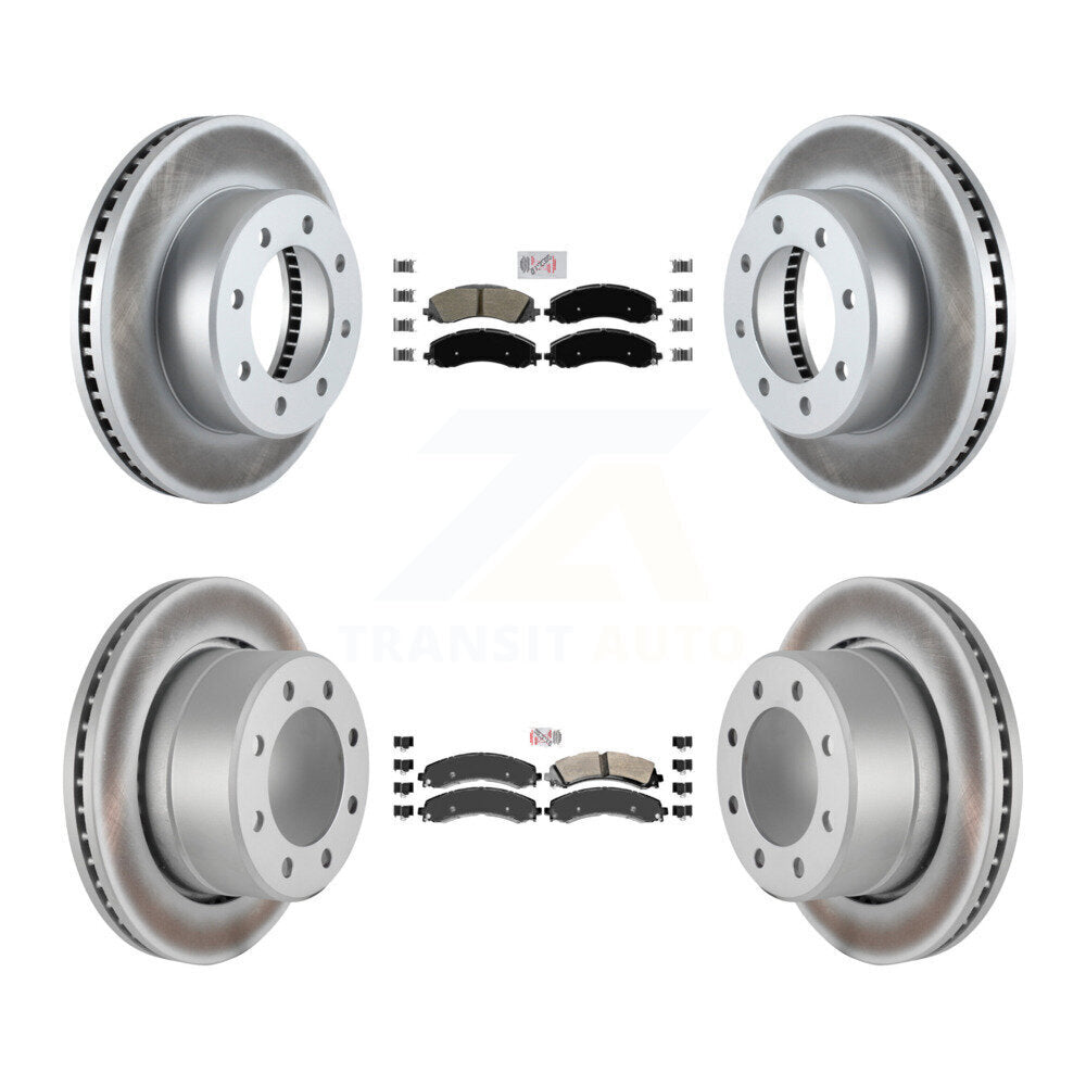 Kit de plaquettes semi-métalliques avant et arrière et de rotors de frein à disque revêtus pour Ram 3500