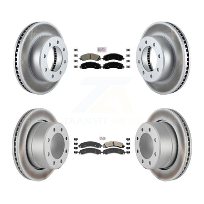 Kit de plaquettes semi-métalliques avant et arrière et de rotors de frein à disque revêtus pour Ram 3500