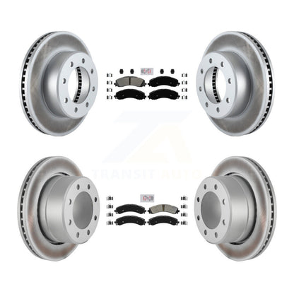 Kit de plaquettes semi-métalliques avant et arrière et de rotors de frein à disque revêtus pour Ram 3500