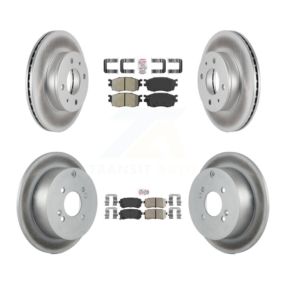 Kit de plaquettes en céramique avant et arrière semi-métalliques et Rotor de frein revêtu pour Hyundai Accen