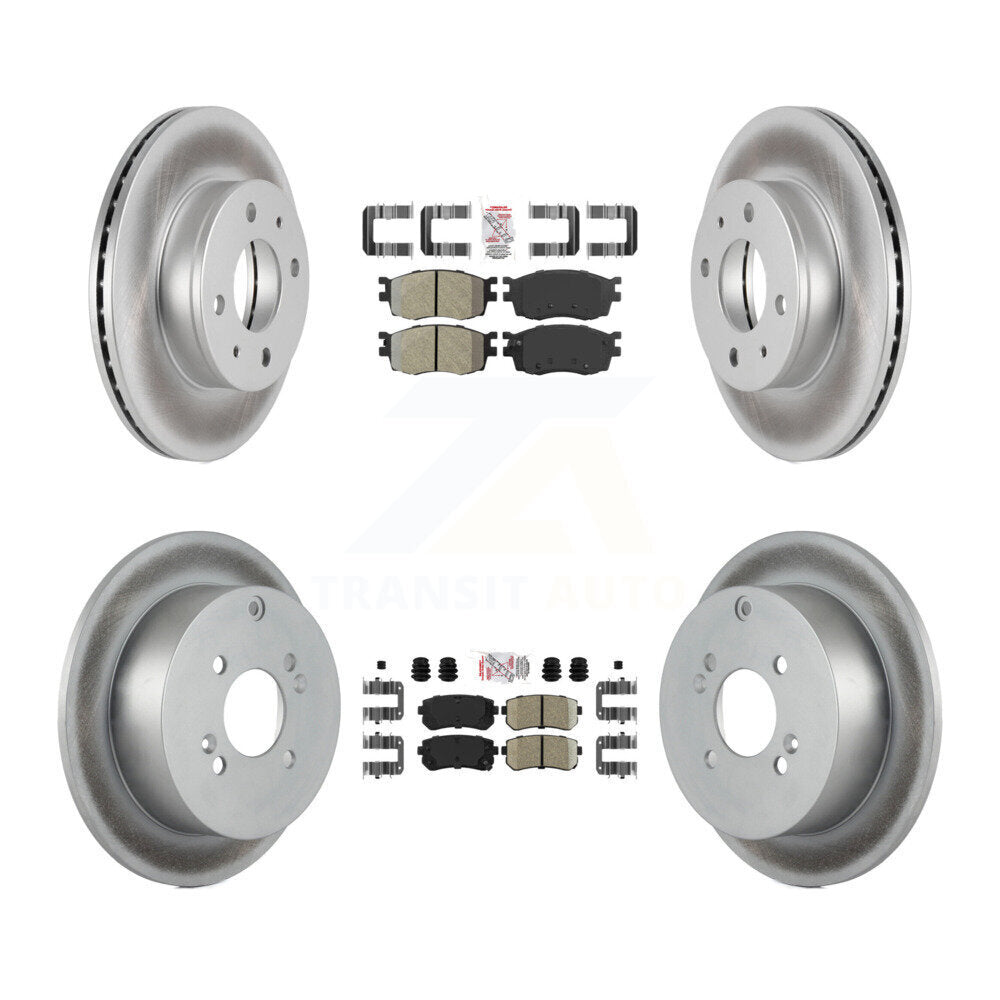 Kit de plaquettes en céramique avant et arrière semi-métalliques et Rotor de frein revêtu pour Hyundai Accen