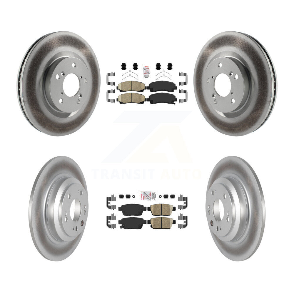 Kit de plaquettes en céramique avant et arrière et disques de frein à disque revêtus pour Acura TL 2009 – 2014