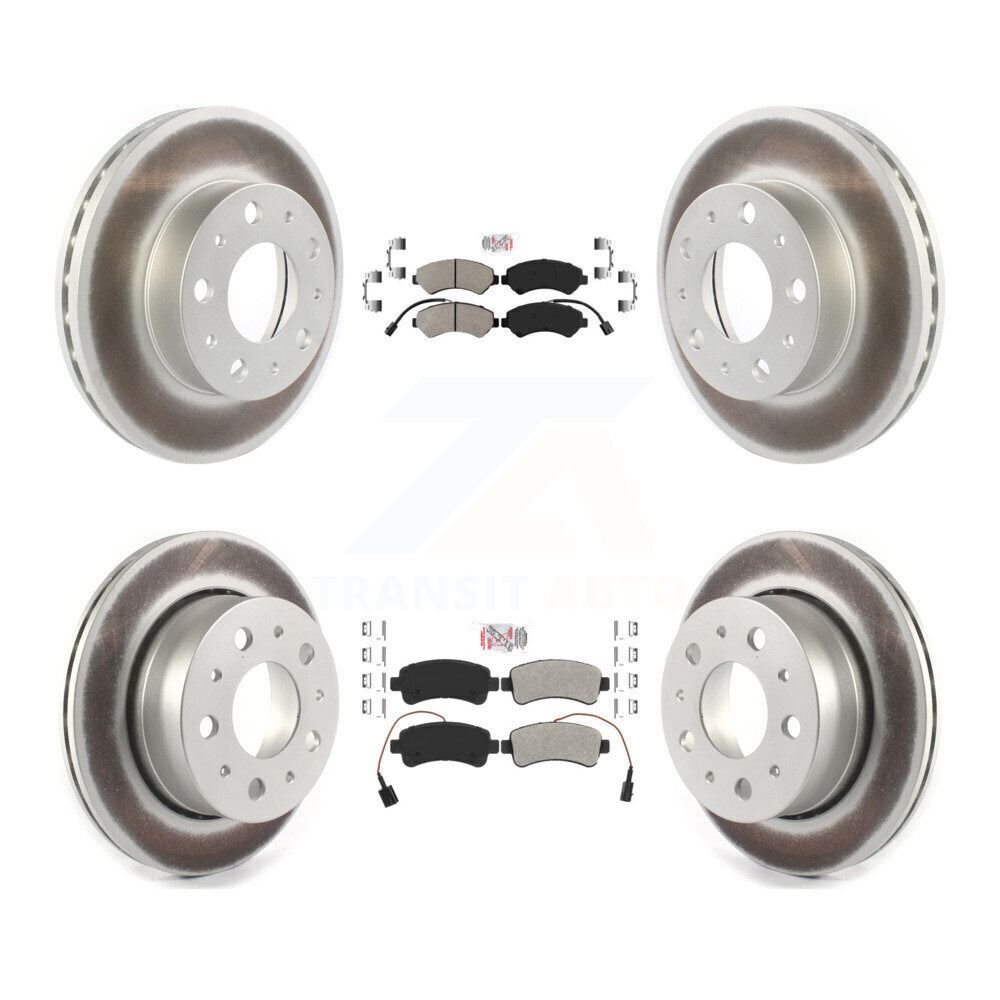 Kit de rotors de frein à revêtement de plaquettes semi-métalliques avant et arrière pour Ram ProMaster 2500 350